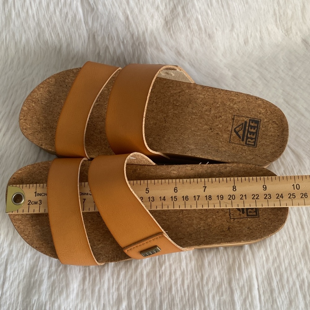 REEF Vista Higher Two Strap Slide Tan Sandals - Picture 8 of 11